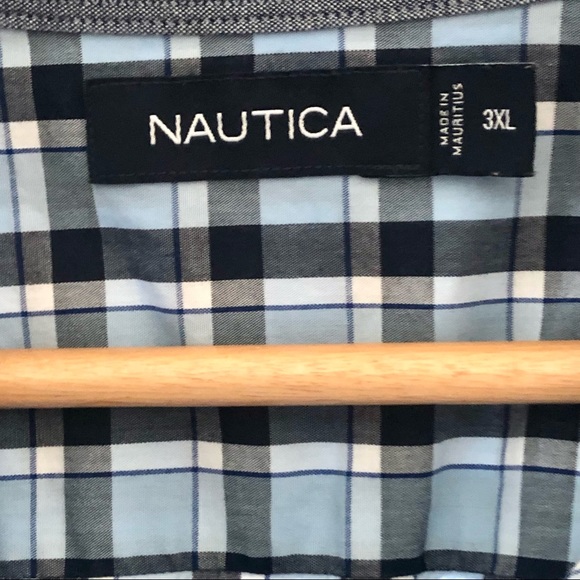 📌$17  Mens 3X Nautica Blue Plaid Shirt - Picture 3 of 7